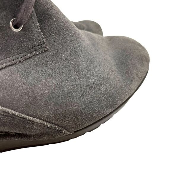 ROCKPORT Gray Genuine Leather Suede Wedge Ankle Booties Boots Shoes Casual 8.5 - Picture 4 of 12